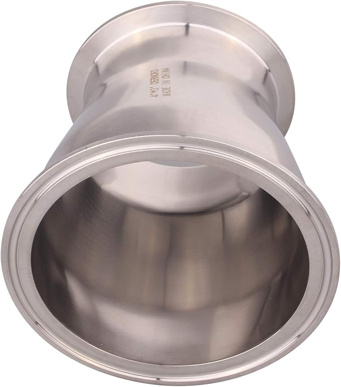 DERNORD Sanitary Fitting Reducer Fitting SUS304 Tri Clamp Ferrule Style 4" Tube OD to 3" Tube OD