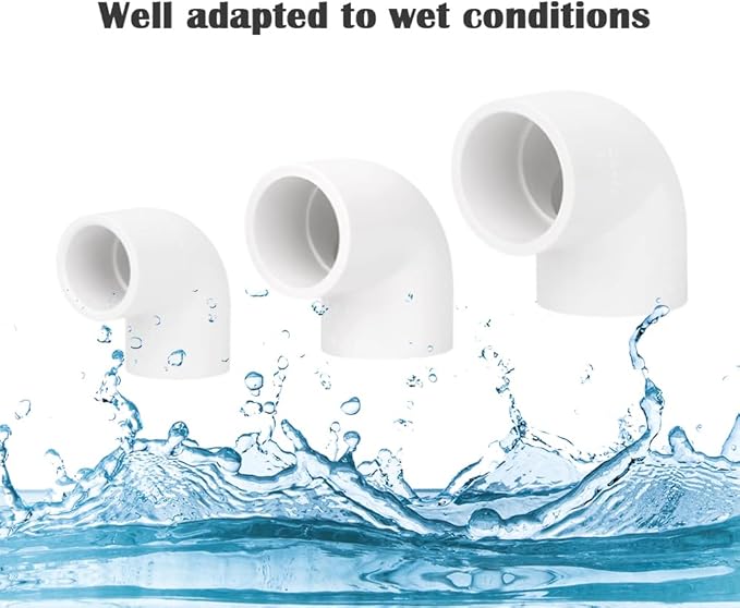 2PCS 2 Inch White PVC 90 Degree Elbow Adapter Pipe Fittings 2 Way Right Angle Pipe Corner Coupling Connectors for Sprinkler, Drip Irrigation System HE051-2