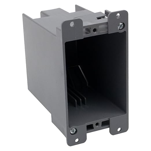 1 Gang Electrical Outlet Box 20 cu.in.,Single Gang Gray PVC Old Work outle Box with ETL Certified for Home Improvement, 1 Pack