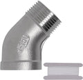 1PCS 304 Stainless Steel 45 Degree Elbow, 1" NPT Male Pipe to 1" NPT Female Coupler, Heavy Duty Forged Street Elbow Adapter Pipe Fittings, Class 150