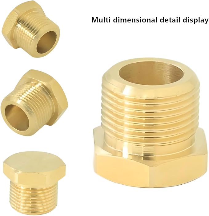 9/16" Male Threaded Plug, Brass Hex Socket Pipe End Cap Fitting, Blanked Stop Nut Cover, Globe Valve Pipe Plug. For kitchen faucet hot/cold water pipes, RV water pipe joints, radiator valves. 2 pcs.