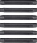PIPE DECOR 1" x 10" Black Steel Plumbing Pipe, 6-Pack, Pre Cut Connector, Industrial Steel Grey Fits Standard One Inch Threaded Black Malleable Iron Fittings, Build Vintage DIY Furniture
