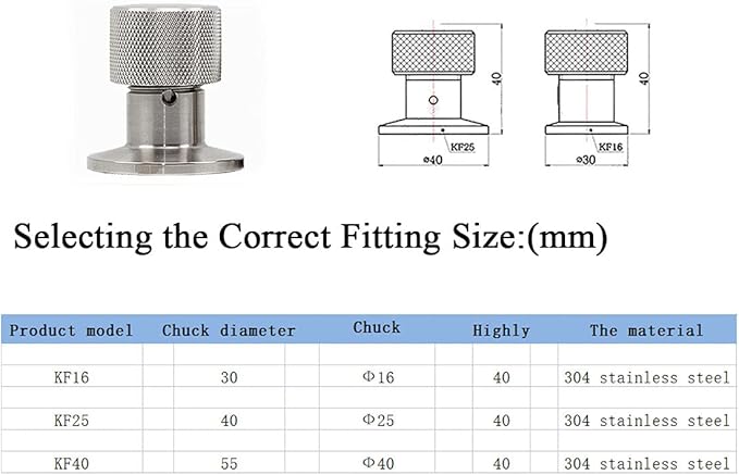 SHERICH KF16 High Vacuum Quick Release Valve Flange NW16 Vacuum Release Valve Manual Release Valve (KF16)