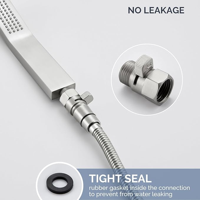Water Flow Control Valve, Angle Simple Brass Shower Shut Off Valve, Flow Restrictor for Handheld Shower, Bidet Sprayer, Brushed Nickel
