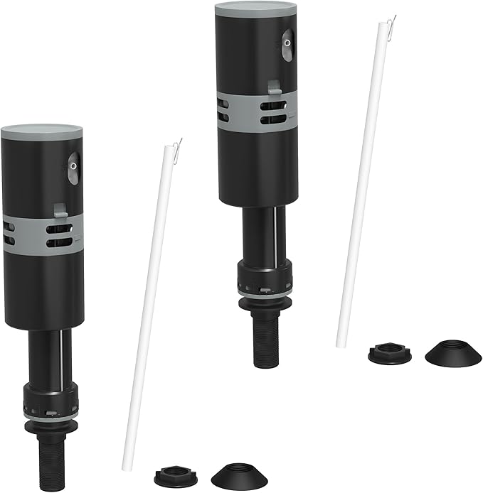 High Performance Universal Toilet Fill Valve Replacement Kit - Quiet and Fast Fill, Super Easy to Install (2-Pack)