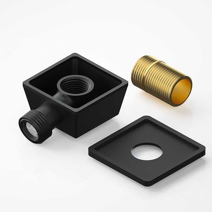 100% Brass Wall Mounted Supply Elbow, Wall Elbow for Hand Shower, Solid Brass Wall Supply Elbow, Check Valve Included (Matte Black)