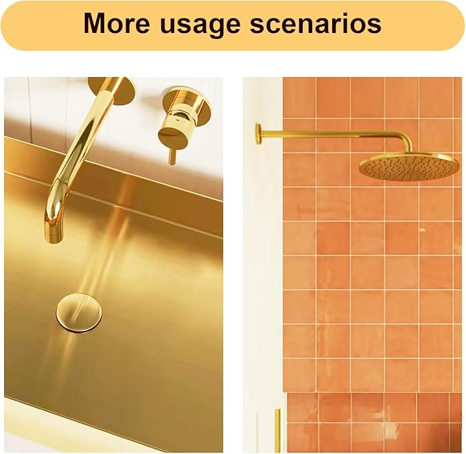 OFFO Extra Large Shower Arm Flange Bright Gold 3.5" in Outer Diameter Replacement Shower Head Arm Escutcheon Plate Suitable for Most Brands Head Arms