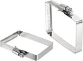 uxcell 2Pcs 304 Stainless Steel Rectangular Hose Clamp, Adjustable 3 x 2 Inch Square Worm Gear Duct Pipe Tube Clamps for Ducting Bracket Cable Tray Bridge Project Systems, Silver
