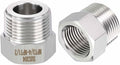 1 Pack 304 Stainless Steel Pipe Fittings, 3/4" Male NPT to 1/2" FeMale NPT Hex Bushing Reducer, Hose Tube Threaded Adapter for Air, Oil, LP