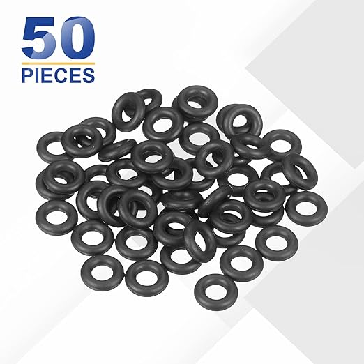 HARFINGTON 50pcs Nitrile Rubber O-Rings 10mm OD 5.2mm ID 2.4mm Width Metric Buna-N NBR Sealing Gasket Plumbing Sealing Repair O Rings for Car Auto Vehicle Repair Faucet Air Gas
