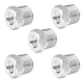 Quickun Stainless Steel Reducing Hex Bushing, 1/2" Male NPT to 1/4" Female NPT, Reducer Bushing Pipe Hose Fitting （Pack of 5）