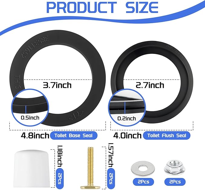 RV Toilet Seal, 3" Socket Floor Flange Kit for Dometic 300 310 320 RV Toilets, Replace 385345892 Flange, 385311658 Flush Ball Seal and 385311652 Base Seal Gasket, 3 in 1 Repair Kit