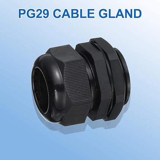 MECCANIXITY 8 Pcs PG29 Cable Gland, 18-25mm Wire Hole Strain Relief Joint for Cable Fixing, Wiring, Repairing, Gland Replacement, Electrical Appliances, Black