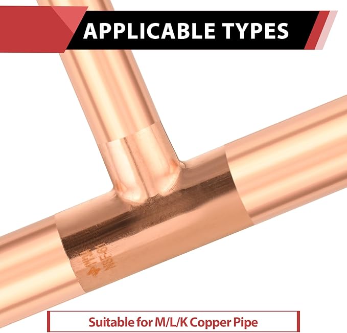 (Pack of 5) EFIELD 1" x 1" x 3/4" C X CX C Copper Tee, LF Copper Plumbing Fittings with Sweat Solder Connection,(COPPER013)