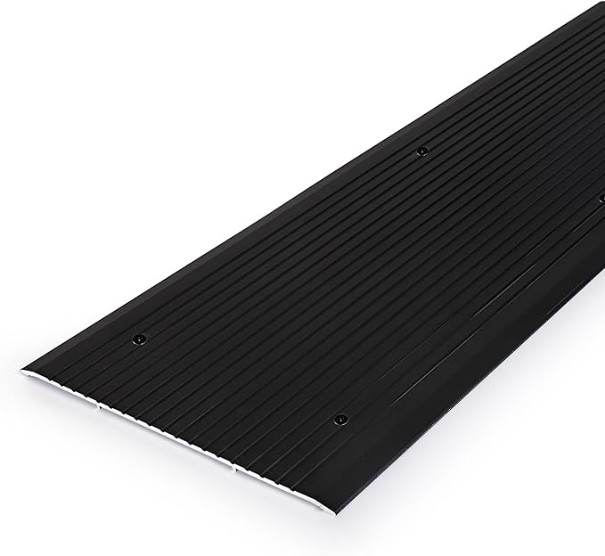 Premium Aluminum Door Threshold - Door Saddle Flat Utility ADA Wheelchair Compliance - Black Anodize, 10" Wide x 48" Long