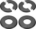 PATIKIL Wall Split Flange 105mm / 4.1" OD, 4 Pcs Round Escutcheon Plate Cover PPR Plumbing Cover Plates with Self-Adhesive Tape for 44mm / 1.7" Dia Water Pipe Faucet, Black