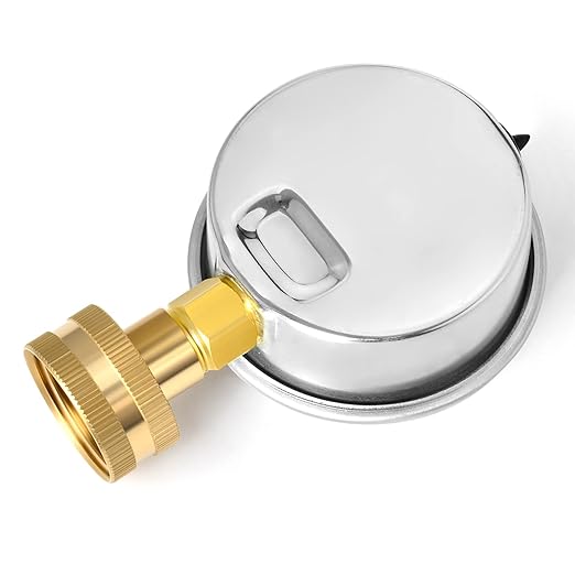 MEANLIN MEASURE 0~200Psi Stainless Steel Frame 3/4" Female Liquid Filled Pressure Gauge kit Plus 5 adapters, 2.5" FACE DIAL Multi-Purpose Pressure Gauge kit, Suitable for Gardens, Water Pipes, etc