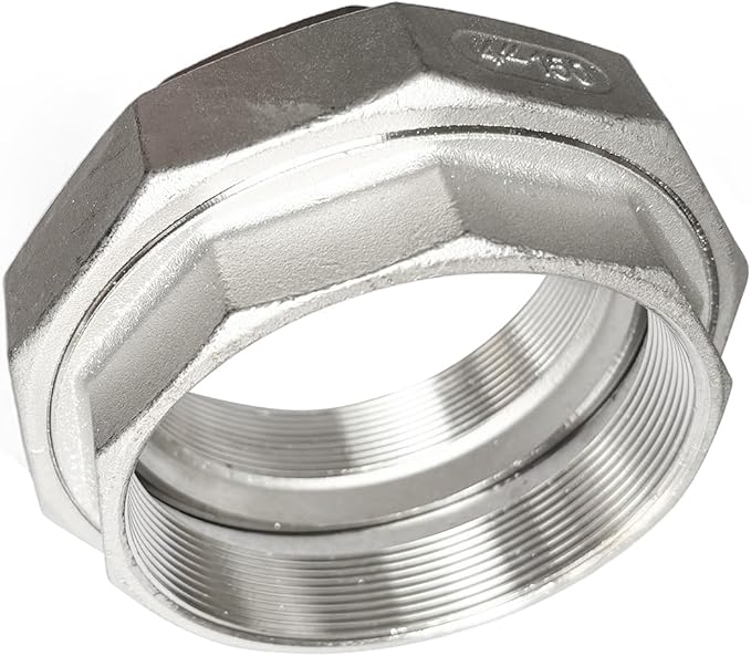 4" Union Pipe 304 Stainless Steel NPT Female Thread Union Joint Cast Pipe Fitting Pack of 1