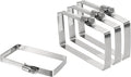 uxcell 4Pcs 304 Stainless Steel Rectangular Hose Clamp, Adjustable 3.9 x 2 Inch Square Worm Gear Duct Pipe Tube Clamps for Ducting Bracket Cable Tray Bridge Project Systems, Silver