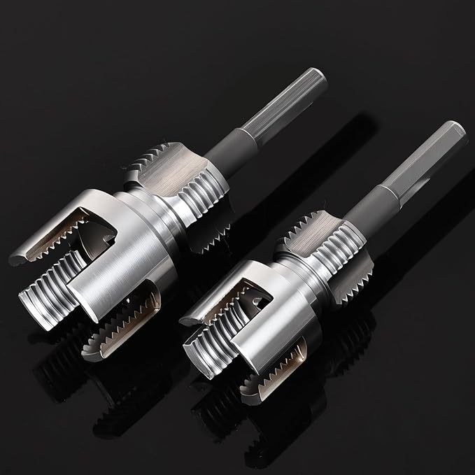 2PCS PVC Pipe Threader Kit - Dual-Function Internal & External Pipe Threading Tool for 1/2"& 3/4" PVC/Plastic Pipes
