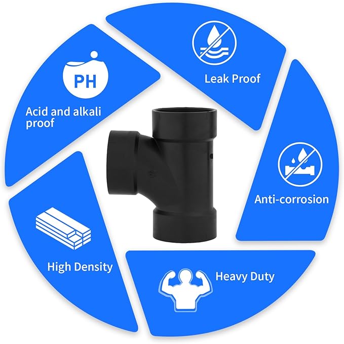 Lesso 3'' ABS Sanitary Tee | 3H x 3H x 3H DWV SANITARY TEE REDUCING
