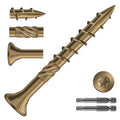 #8 x 1-1/2" Deck Screws (1288Pcs) 8lb. Carbon Steel, Yellow, Flat Head, Rust Resistant epoxy Coated, with T25 Star Bit