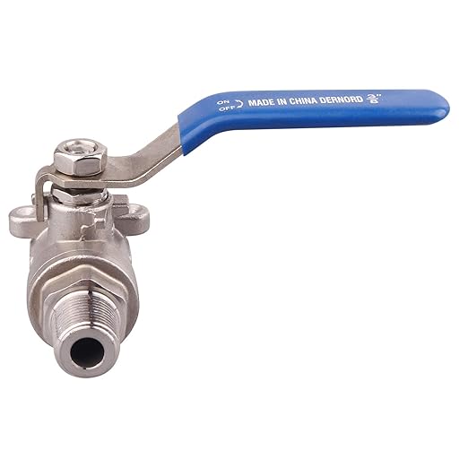 DERNORD Full Port Ball Valve 3/8 Inch - Male x Female Stainless Steel 304 Heavy Duty for Water, Oil, and Gas,1000WOG (3/8 Inch NPT)