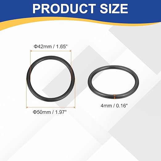 HARFINGTON 20pcs Nitrile Rubber O-Rings 50mm OD 42mm ID 4mm Width Metric Buna-N NBR Sealing Gasket Plumbing Sealing Repair O Rings for Car Auto Vehicle Repair Faucet Air Gas