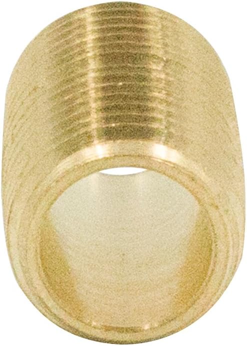 Legines Brass Pipe Fitting Close Nipple, 1/2" NPT Male x 1/2" NPT Male, 1-1/8" Length 1200psi (pack of 2)
