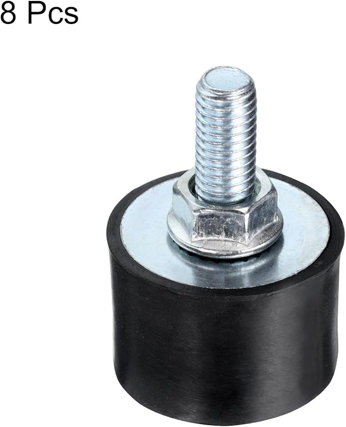 uxcell 2pcs M8x23mm Rubber Isolator Mounts with Studs 30x20mm Male Female Vibration Shock Absorber Zinc Plated Cylindrical Thread Mounts Anti Vibration Isolators with 2pcs M8 Lock Nuts