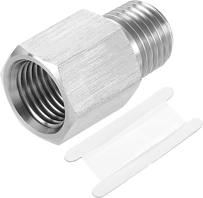 uxcell Pipe Fitting Reducing Adapter, 1/4" NPT Male x G1/4" Female 304 Stainless Steel Reducer Connectors for Water Oil Air Pressure Gauge, Silver