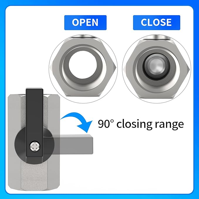 ChillWaves Brass Mini Ball Valve, Shut Off Switch Ball Valve 3/8" NPT Female x 3/8" NPT Female Thread Pipe Fitting(4-PACK)