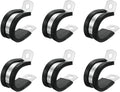 uxcell 7/8"(22mm) Cable Clamp, 304 Stainless Steel Rubber Cushioned Insulated Clamp R Shape Metal Clamp Tube Holder for Pipe Hose Wire Cord Installation 6Pcs