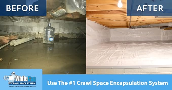 Whitecap - Dura Skrim String Reinforced White Plastic Sheeting - 12 Mil - (12' x 100') - Extremely Durable, Weatherproof, Vapor Barrier Polyethylene Roll for Crawlspace, Construction