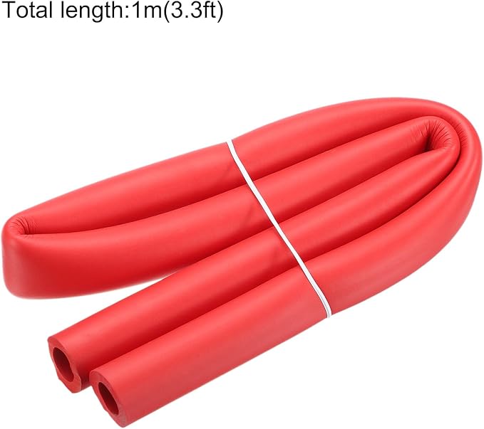 uxcell Foam Tubing for Handle Grip Support, Pipe Insulation Outside Pipe Lagging, 18mm ID 28mm(1 1/8") OD 1m Red