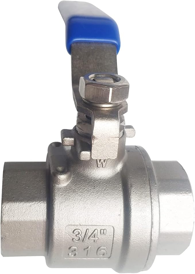 2PCS 3/4" Full Port Ball Valves 316 Stainless Steel NPT Female Thread Ball Valve for Water, Oil, and Gas WOG1000