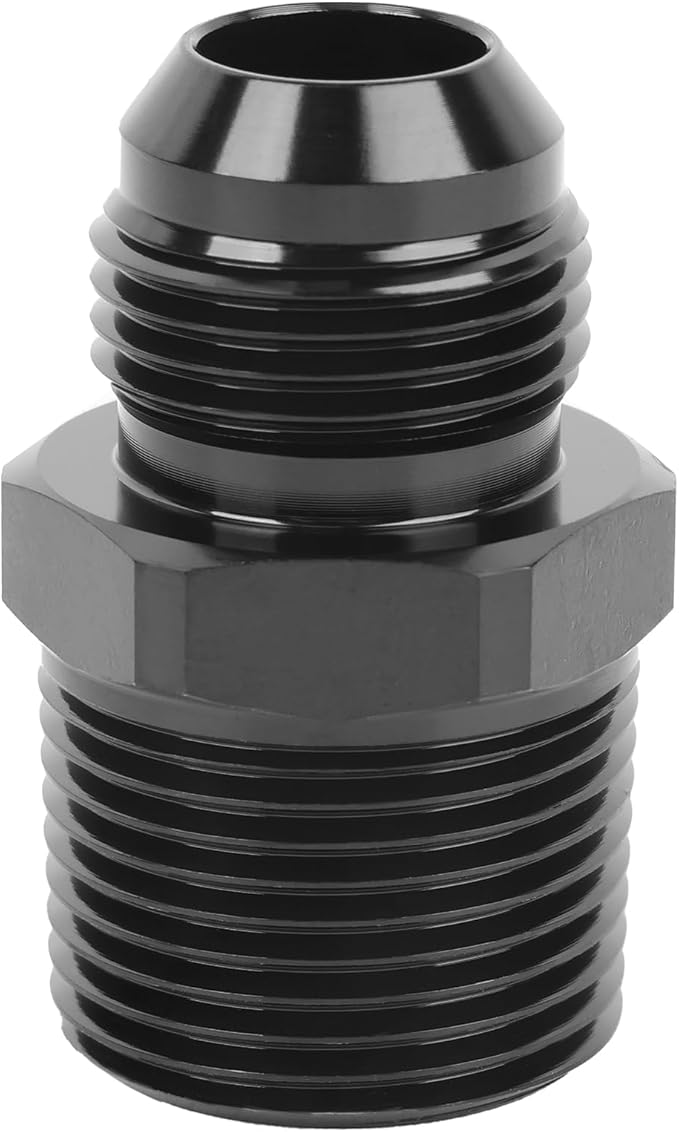 EVIL ENERGY 10AN Male Flare to 3/4" NPT Pipe Fitting Adapter Straight Aluminum Black