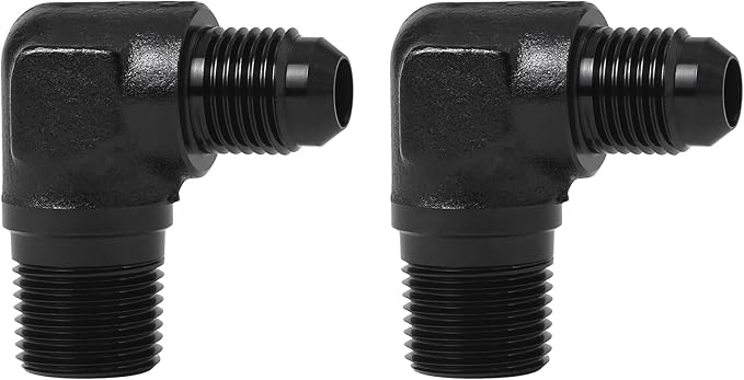 EVIL ENERGY 6AN to 3/8" NPT Male 90 Degree Fitting Adapter Aluminum 2PCS