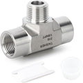 TAISHER 1PCS Forging of 316L Stainless Steel Tee Pipe Fittings, 1/8" NPT Female x 1/8" NPT Male x 1/8" NPT Female Pipe Fittings, Male Branch Tee