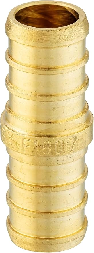 (Pack of 300) EFIELD Pex 3/8" x 3/8" Straight Coupling Brass Crimp Fittings, ASTM F1807,(PEX1807520-300PCS)