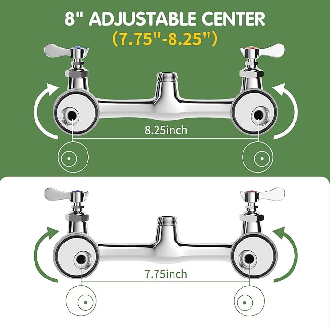 Commercial Sink Faucet,TOLSUNY Commercial Kitchen Faucet Wall Mount with Pre Rinse Sprayer,Wall Mounted Kitchen Sink Faucet for Industrial and Restaurant Sinks. (Classic, 25)