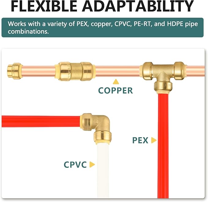 (Pack of 10) Niikappu 1" x 3/4" Reducing Coupling Brass Fittings, Push-to-Connect Plumbing Fitting for Pex, Copper, CPVC, Includes Removal Clip(PF144-10Pack)