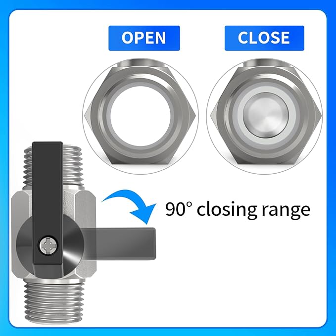 ChillWaves Brass Mini Ball Valve, Shut Off Switch Ball Valve 1/2" NPT Male x 1/2" NPT Male Thread Pipe Fitting(4-PACK)
