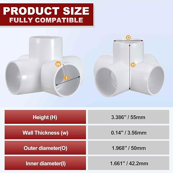 4Pcs 1 1/4" Elbow PVC Fitting, Schedule 40 5-Way Cross Furniture Grade PVC Pipe Fitting, DIY Corner Elbow Connector for Building Furniture, Greenhouse Frame Connection