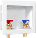 Press Washing Machine Outlet Box with Center Drain, 1/2 Inch Press x 3/4 Inch MHT, Washer Faucet Recessed Box, Laundry Washer Valve Outlet Box