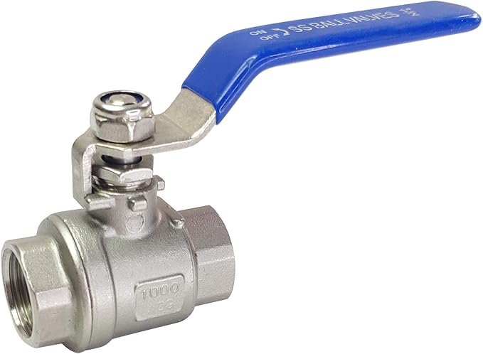 1/2" NPT Female Ball Valve 316 Stainless Steel Full Port Ball Valve WOG1000 US Stock