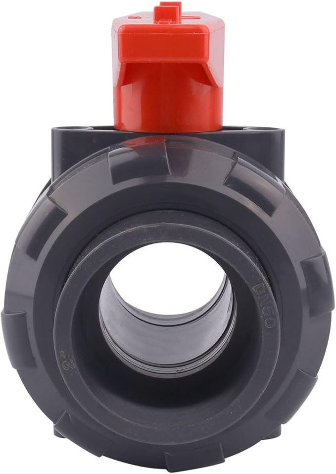 DERNORD 2 Pack PVC True Union Ball Valve with Full Port, EPDM O-Rings, and Reversible PTFE Seats,Rated at 200 PSI (2 inch Socket)
