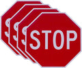 Octagon Stop Sign, 0.080" Aluminum, High-Reflective for Outdoor, Rust-Proof, Universal for Parking Lot Traffic, Private Road, Industrial Safety (HIP TypeIV-Aluminum, 18 Inch-4 Pack)