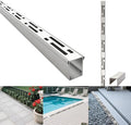 Pool Deck Drain Channel, 2.3" W x 3.3' L, 304 Stainless Steel Channel Drain Outdoor, Deck Drainage System with Coupling, Trench Drain System for Pool Decks, Patios,Walkways, Courtyards, Paver.