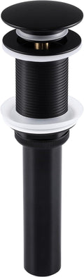 KES Bathroom Sink Drain Pop Up Drain Without Overflow, Vessel Sink Stopper Matte Black, All Metal Rustproof Brass and 304 Stainless Steel, S2008S62D-BK